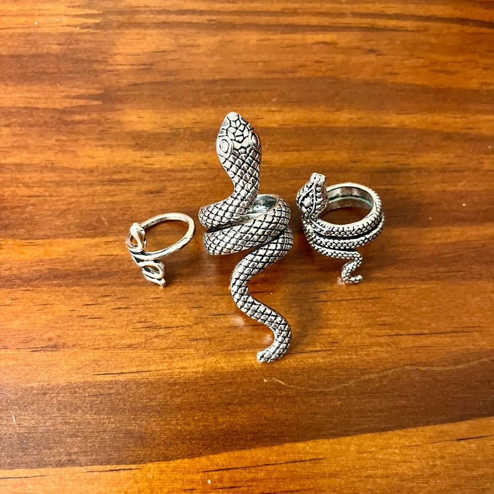 Silver Snake Stackable Rings